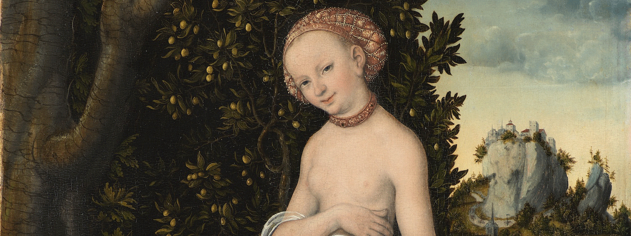 Een middeleeuws schilderij van Lucas Cranach de Oude van een naakte Venus in een weelderig landschap. Dit schilderij is te bewonder in de tentoonstelling Om de tuin geleid, te zien in het Noordbrabants Museum. Gratis tickets met de VriendenLoterij VIP-KAART.