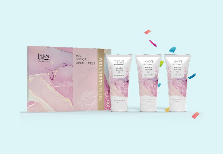 Illustratie van een Therme Mindful Blossom wellnesspakket.